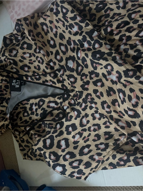 Say What? Jackets & Blazers - Say What? Leopard Print Hooded Windbreaker Jacket Size Small